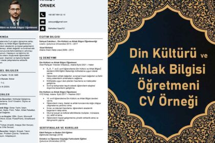 Din Kültürü ve Ahlak Bilgisi Öğretmeni CV | PDF Word CV Din Öğretmeni CV Örneği